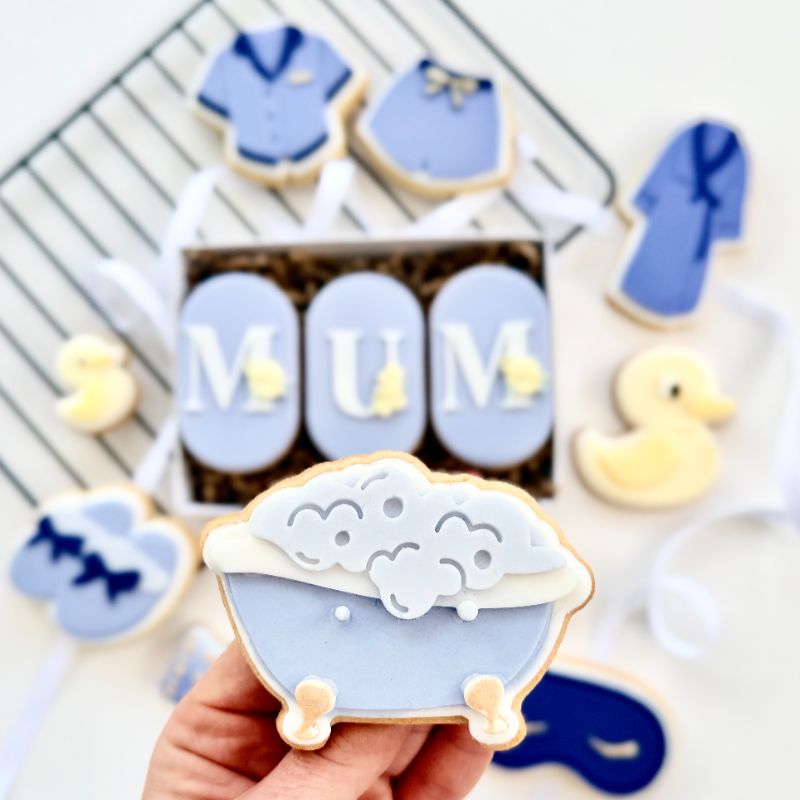 Bubbly Bath Tub Spa 3D Cookie Stamp and Cutter - suitable for two tone effect