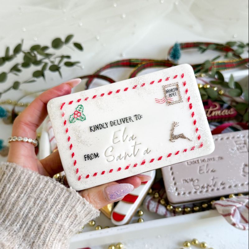 Kindly Deliver To Christmas Customisable Postcard Cookie Cutter and Embosser