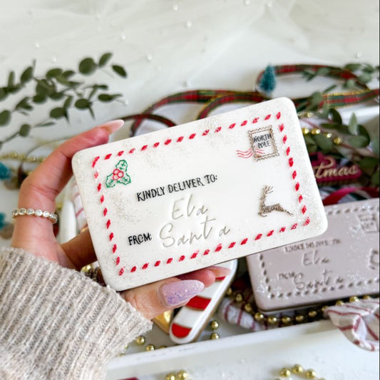 Kindly Deliver To Christmas Customisable Postcard Cookie Cutter and Embosser