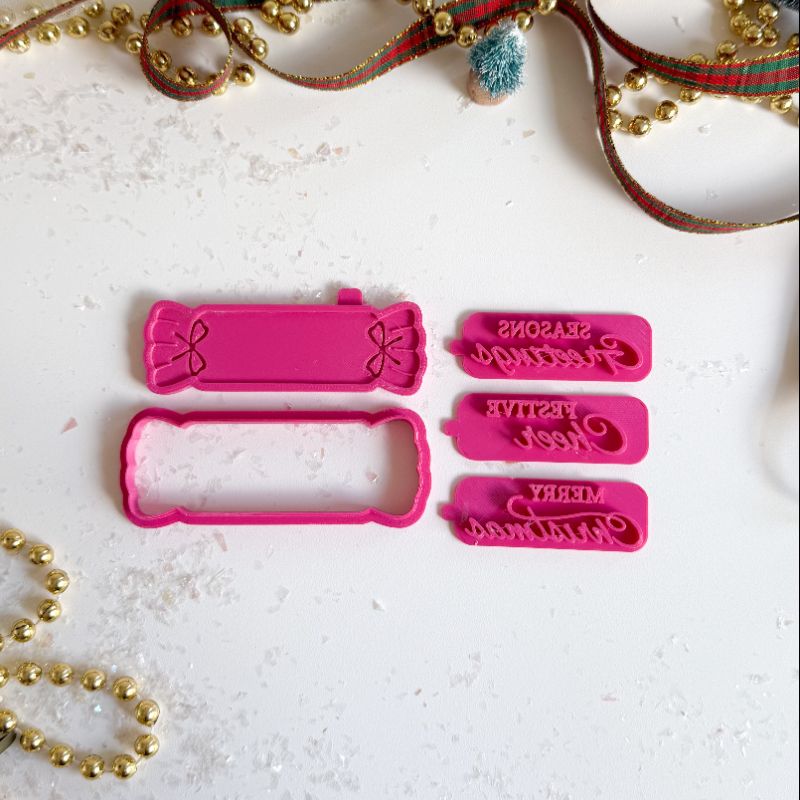 Cracker Christmas 3D Cookie Stamp and Cutter - suitable for two tone effect