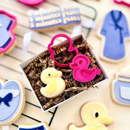 Mother Duck and Duckling Set 3D Cookie Stamp and Cutter Set- suitable for two tone effect