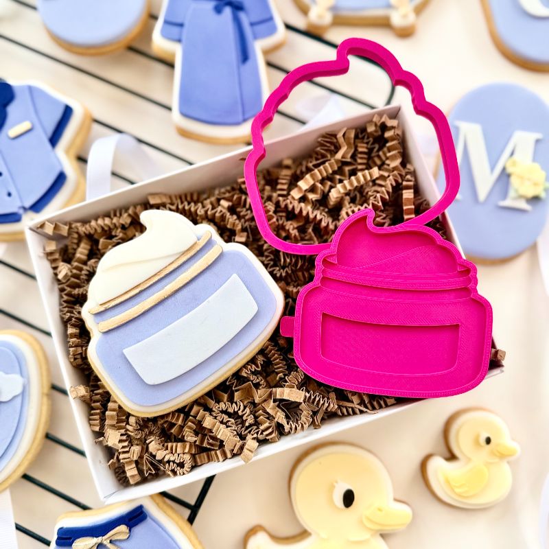 Moisturiser Cream Spa 3D Cookie Stamp and Cutter - suitable for two tone effect