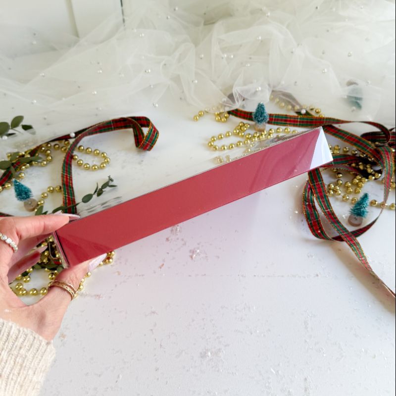 Red Cookie Boxes with Clear Lid - 240mm x 155mm x 30mm