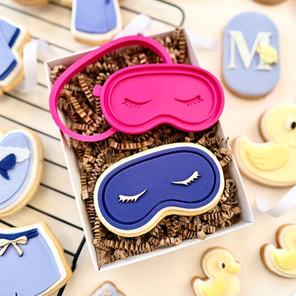Eye Mask Spa 3D Cookie Stamp and Cutter - suitable for two tone effect