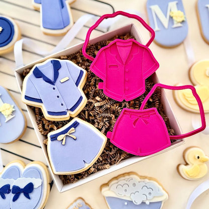 Pyjamas Spa 3D Cookie Stamp and Cutter - suitable for two tone effect
