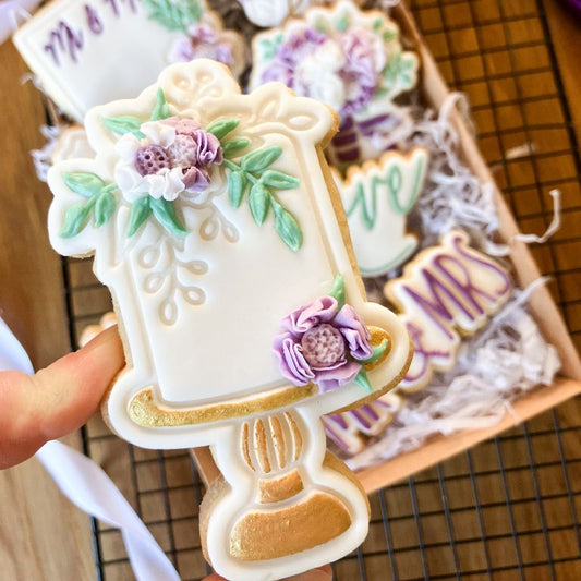 Wedding Cake with Flowers Cookie Cutter and Stamp