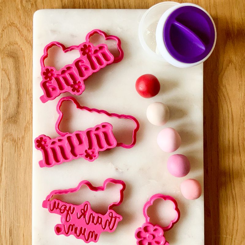 Mum with Flowers Mother's Day 3D Cookie Stamp and Cutter - suitable for two tone effect
