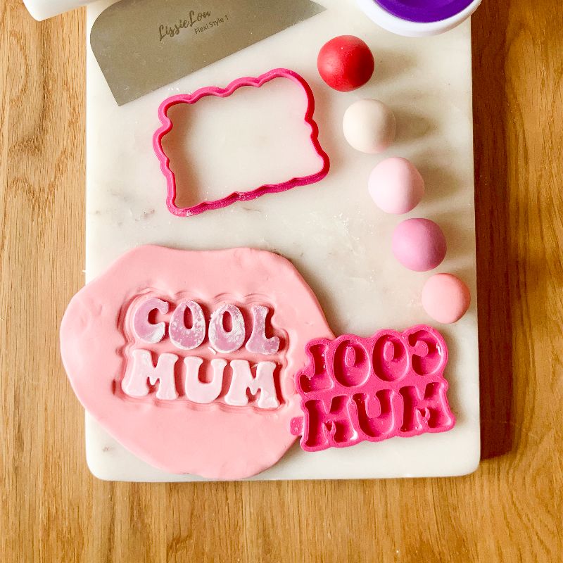Cool Mum 3D Cookie Stamp and Cutter - suitable for two tone effect