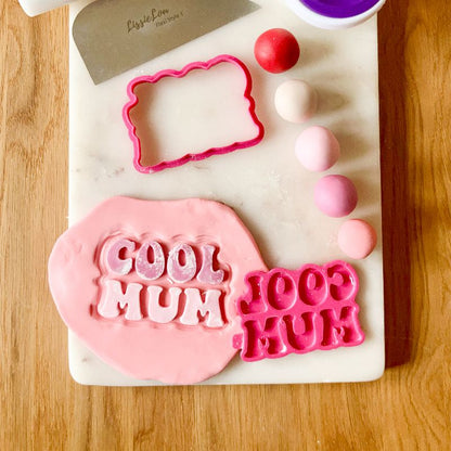 Cool Mum 3D Cookie Stamp and Cutter - suitable for two tone effect