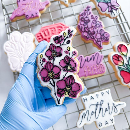 Orchid Flower Floral Cookie Cutter and Embosser