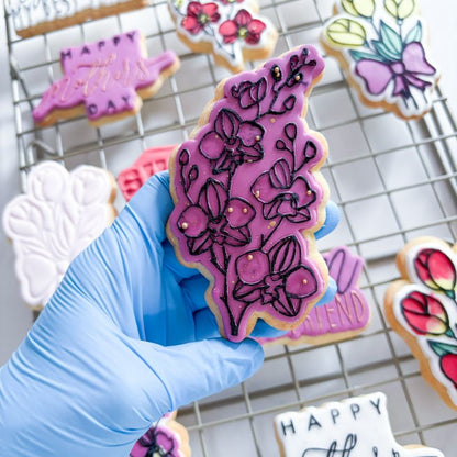 Orchid Flower Floral Cookie Cutter and Embosser