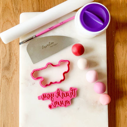 thank you mum 3D Cookie Stamp and Cutter - suitable for two tone effect