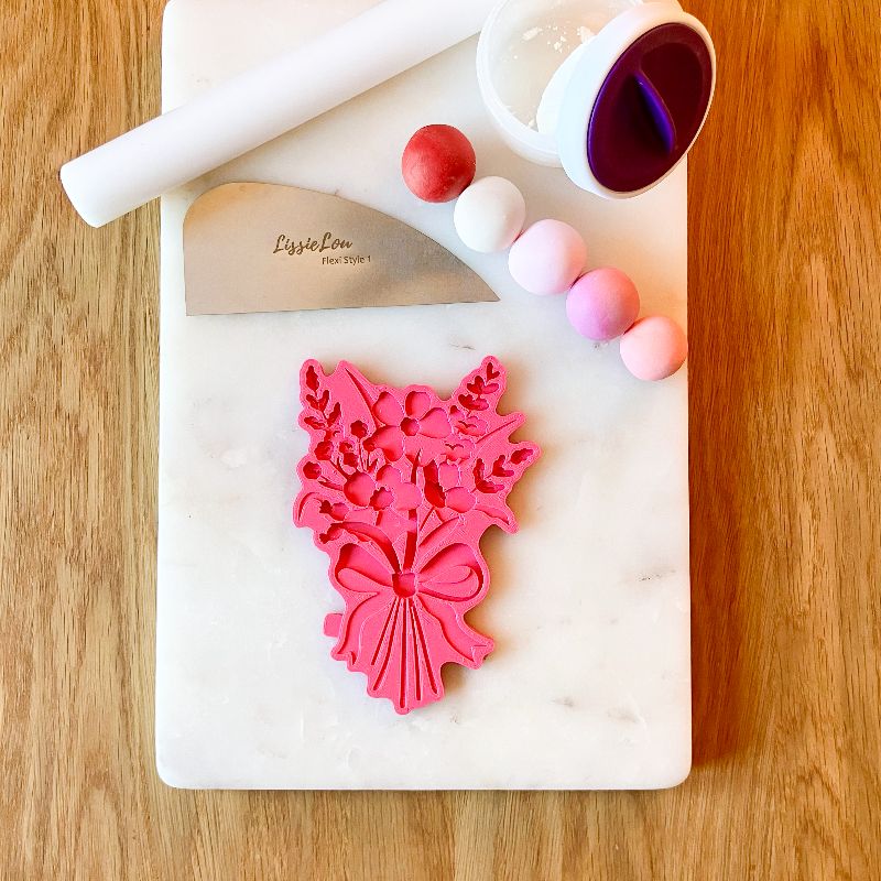 Pretty Posy of Flowers 3D Cookie Stamp and Cutter - suitable for two tone effect