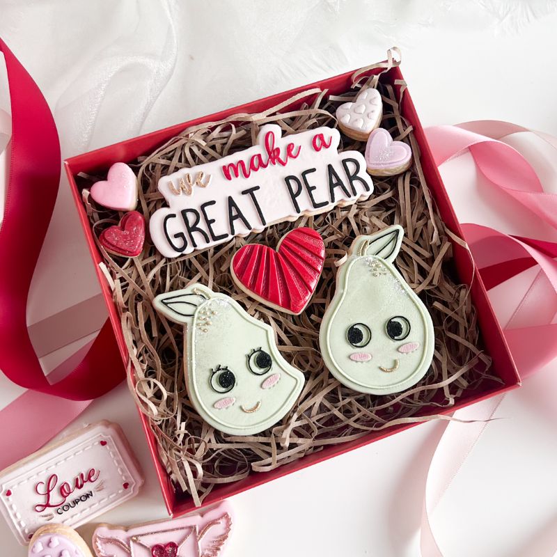 We Make A Great Pear Valentine's Cookie Cutters and Embossers