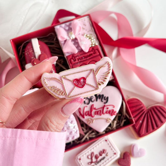 Mini Flying Envelope with Wings Valentine's Cookie Cutter and Embosser