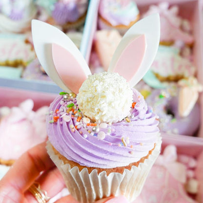 Easter Bunny Ear Cupcake Toppers Set of 3 Premium 3mm Acrylic