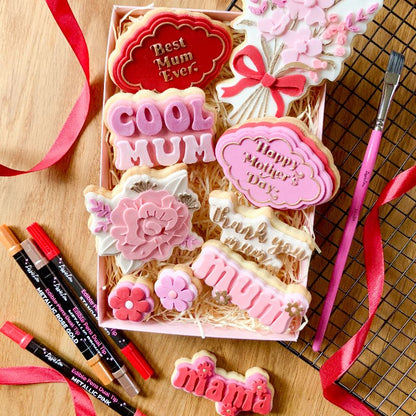 Mum with Flowers Mother's Day 3D Cookie Stamp and Cutter - suitable for two tone effect