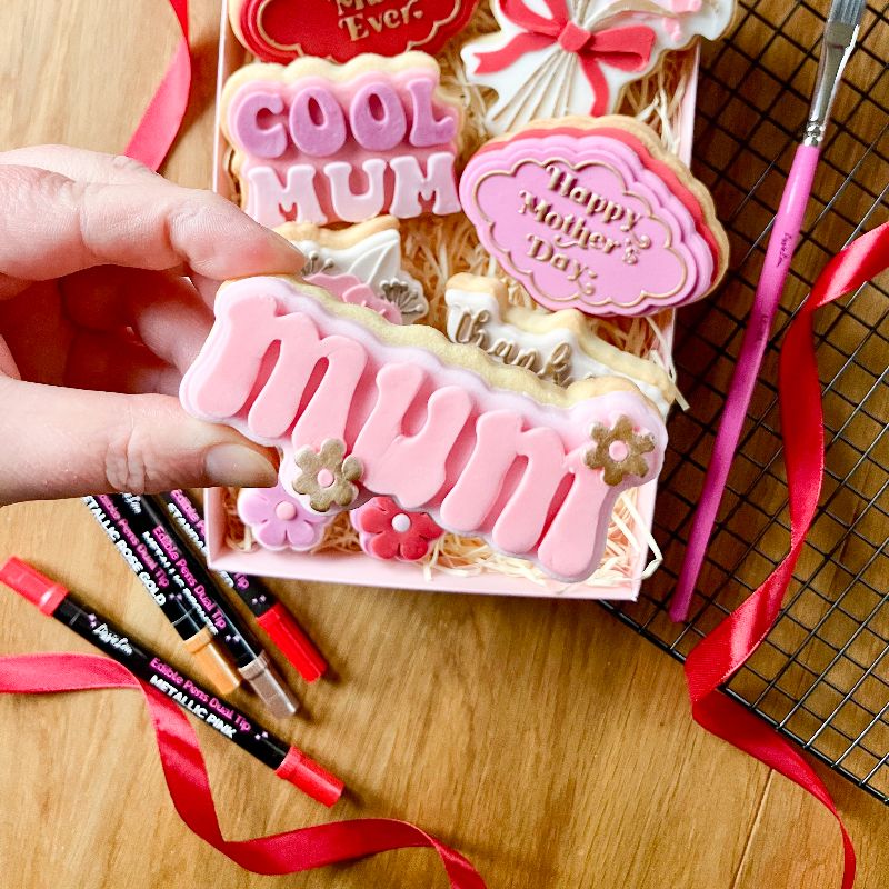 Mum with Flowers Mother's Day 3D Cookie Stamp and Cutter - suitable for two tone effect