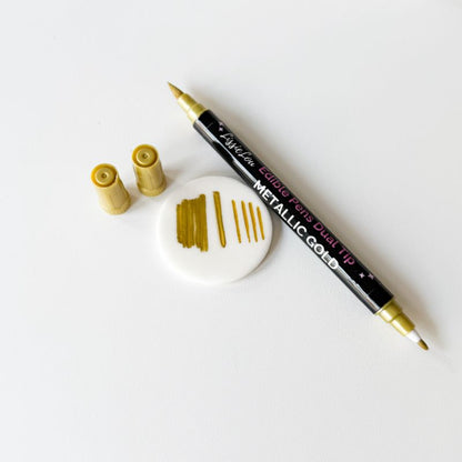 Edible Pen Double End Tip - Metallic Gold
