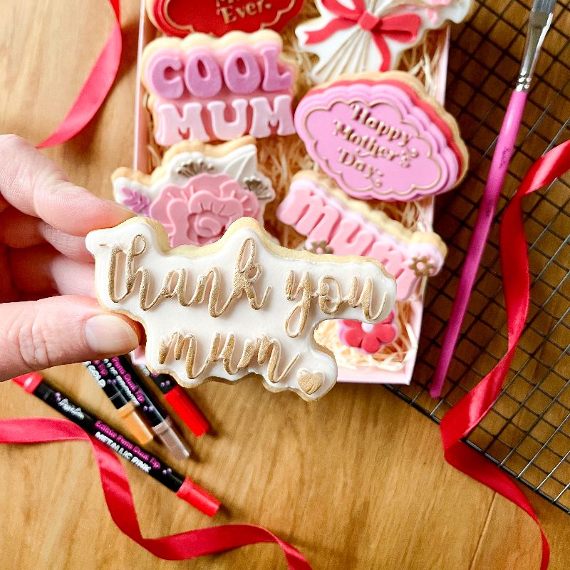 thank you mum 3D Cookie Stamp and Cutter - suitable for two tone effect