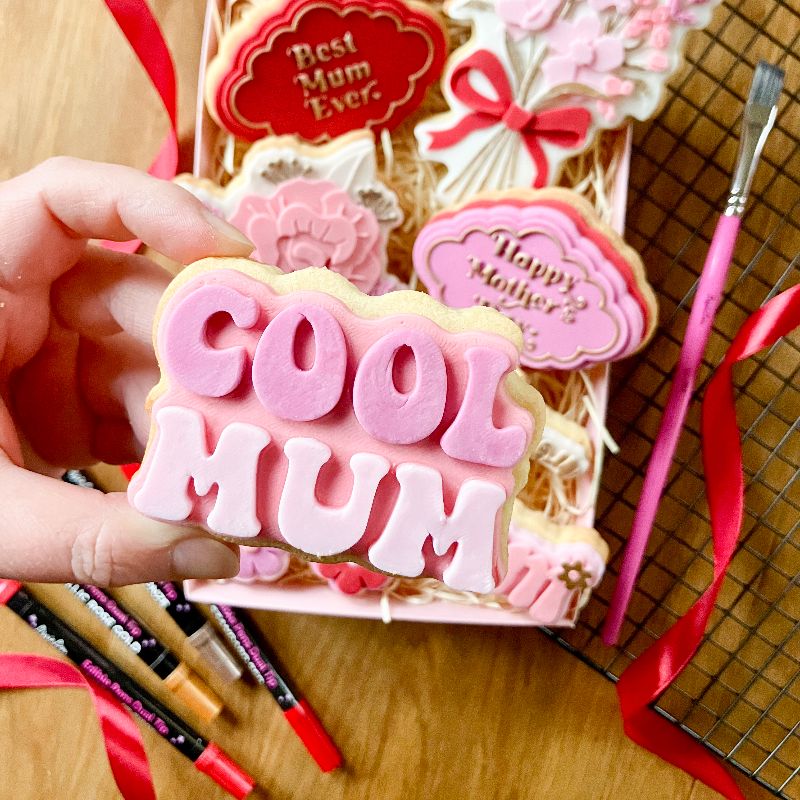 Cool Mum 3D Cookie Stamp and Cutter - suitable for two tone effect