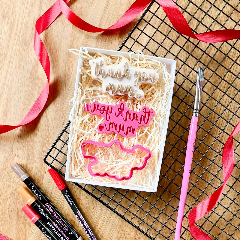 thank you mum 3D Cookie Stamp and Cutter - suitable for two tone effect