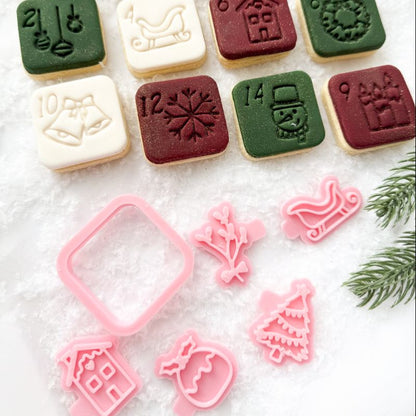 AlphaBakes Advent Calendar Set Cookie Cutters and Stamps