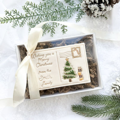 AlphaBakes Wishing You a Merry Christmas  Customisable Postcard Cookie Cutter and Stamp