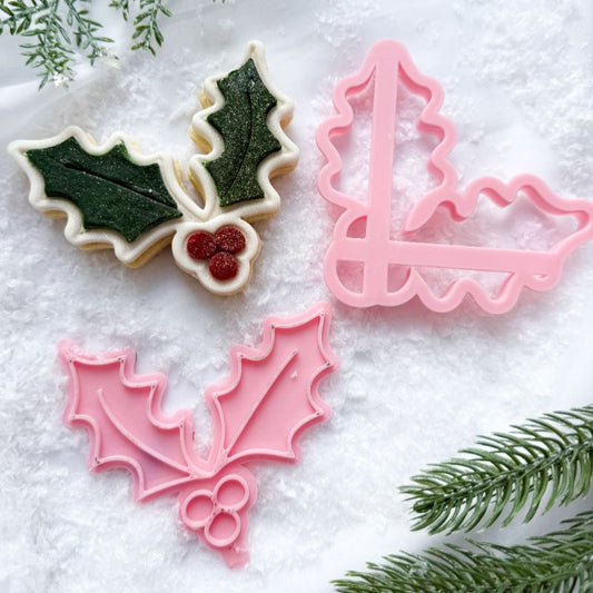 Christmas Holly Cookie Cutter and Stamp