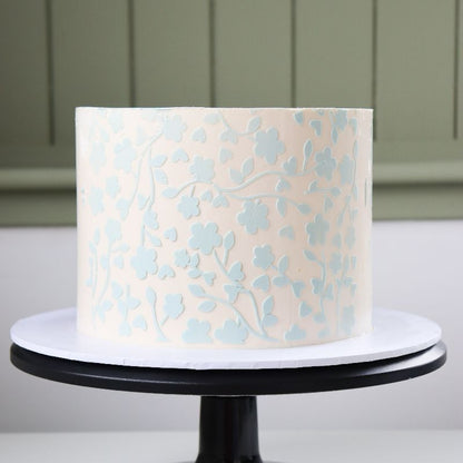 Swirly Floral Cake Stencil - Full Size Design