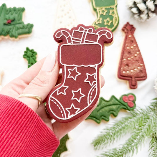 Christmas Stocking with Presents Cookie Cutter and Embosser
