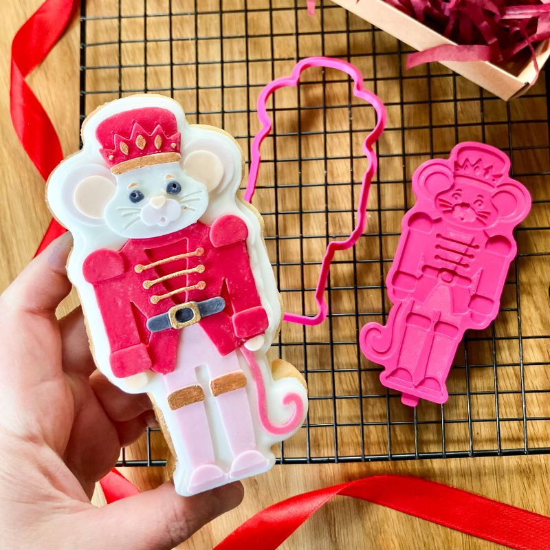Mouse King Nutcracker Christmas 3D Cookie Stamp and Cutter - suitable for two tone effect