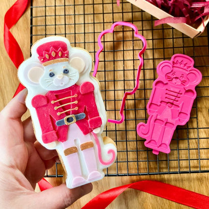 Mouse King Nutcracker Christmas 3D Cookie Stamp and Cutter - suitable for two tone effect