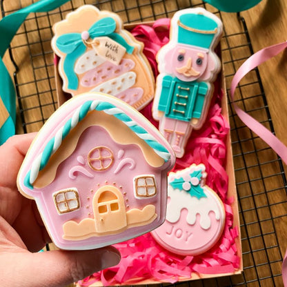 Mrs Claus’ Gingerbread House 3D Cookie Stamp and Cutter - suitable for two tone effect