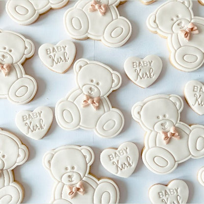 Sitting Teddy Bear Baby Shower Cookie Cutter and Stamp
