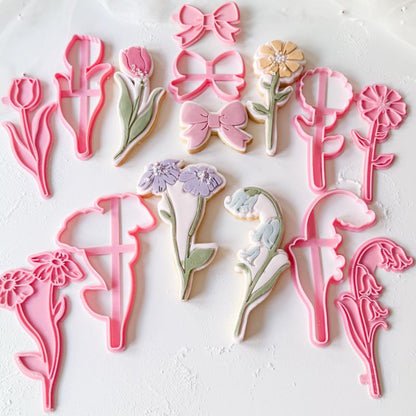 Bouquet Flower Set Cookie Cutters & Stamps