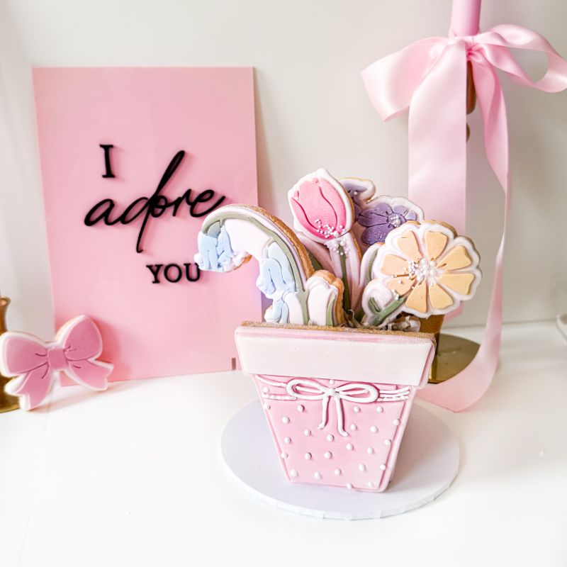 3D Mother's Day Vase/Pot and Flowers Set Cookie Cutter and Stamps