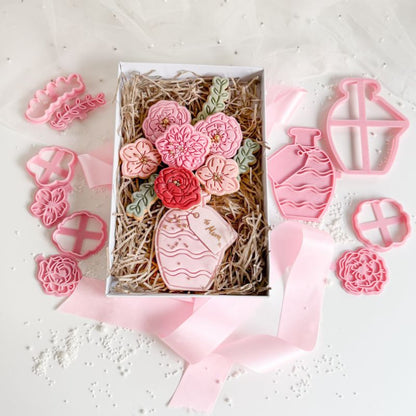 Vase Flower Set Cookie Cutters & Stamps