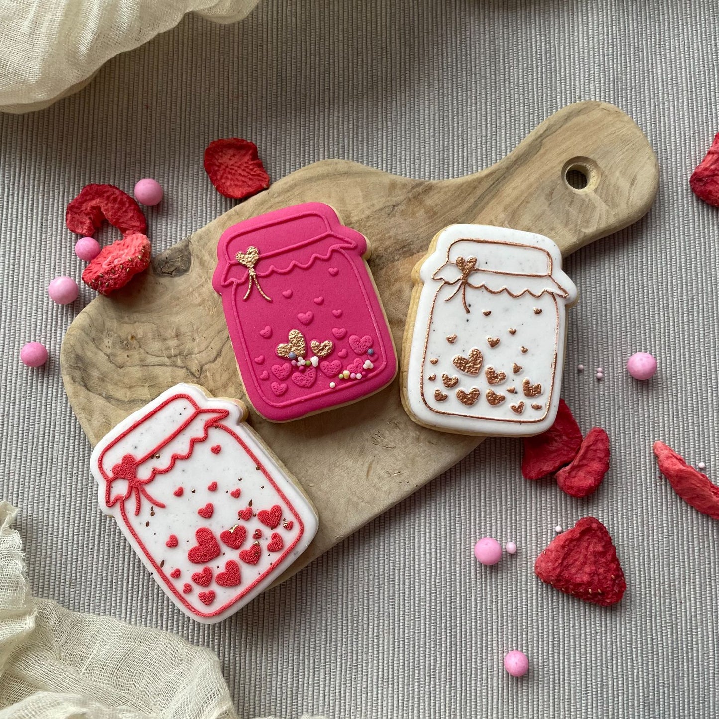 Mini Jar of Hearts Valentine's Cookie Cutter and Embosser