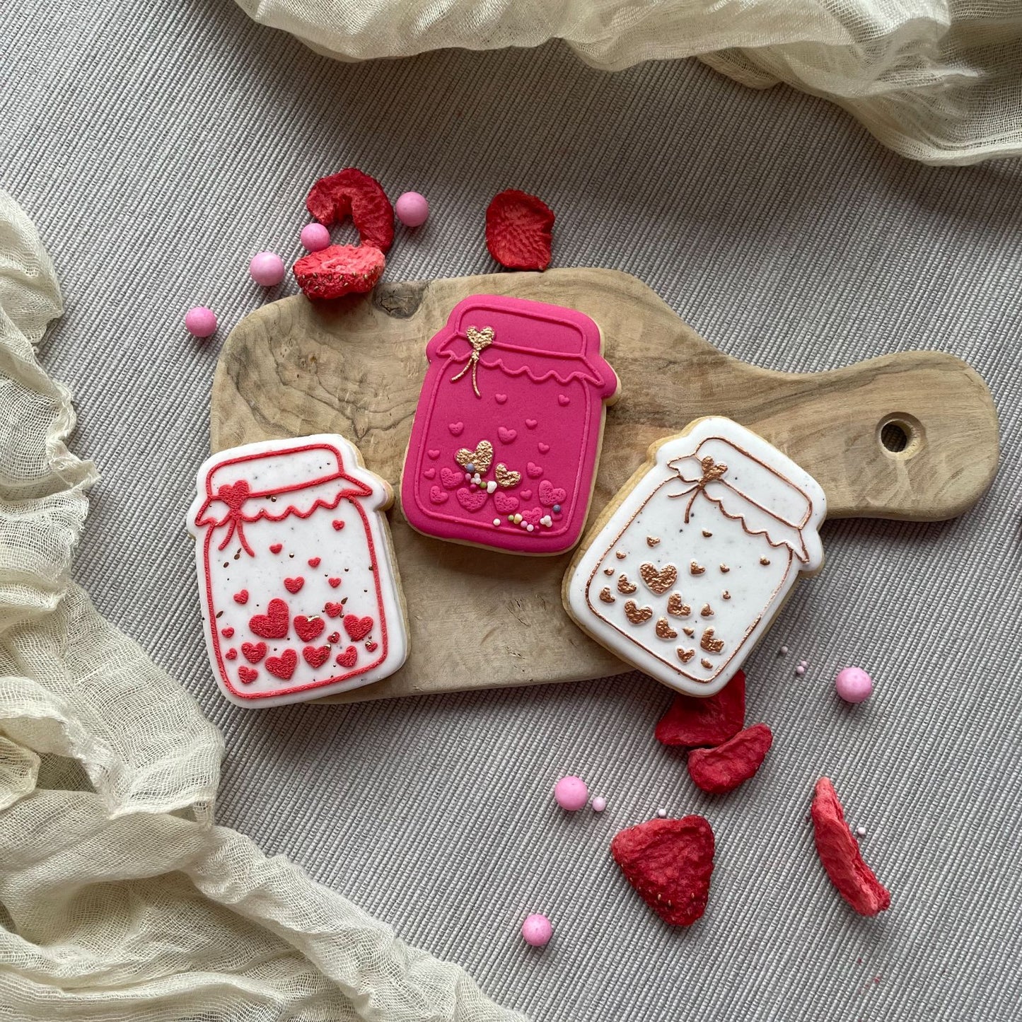 Mini Jar of Hearts Valentine's Cookie Cutter and Embosser