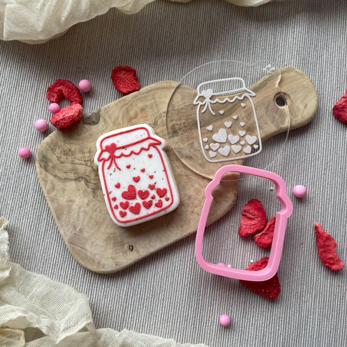 Mini Jar of Hearts Valentine's Cookie Cutter and Embosser
