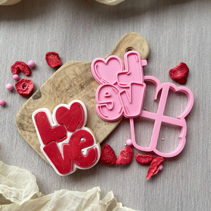 Love in Bubble Font Valentine's Cutter and Stamp