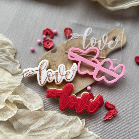 Love with Arrow and Heart Valentine's Cookie Cutter and Embosser
