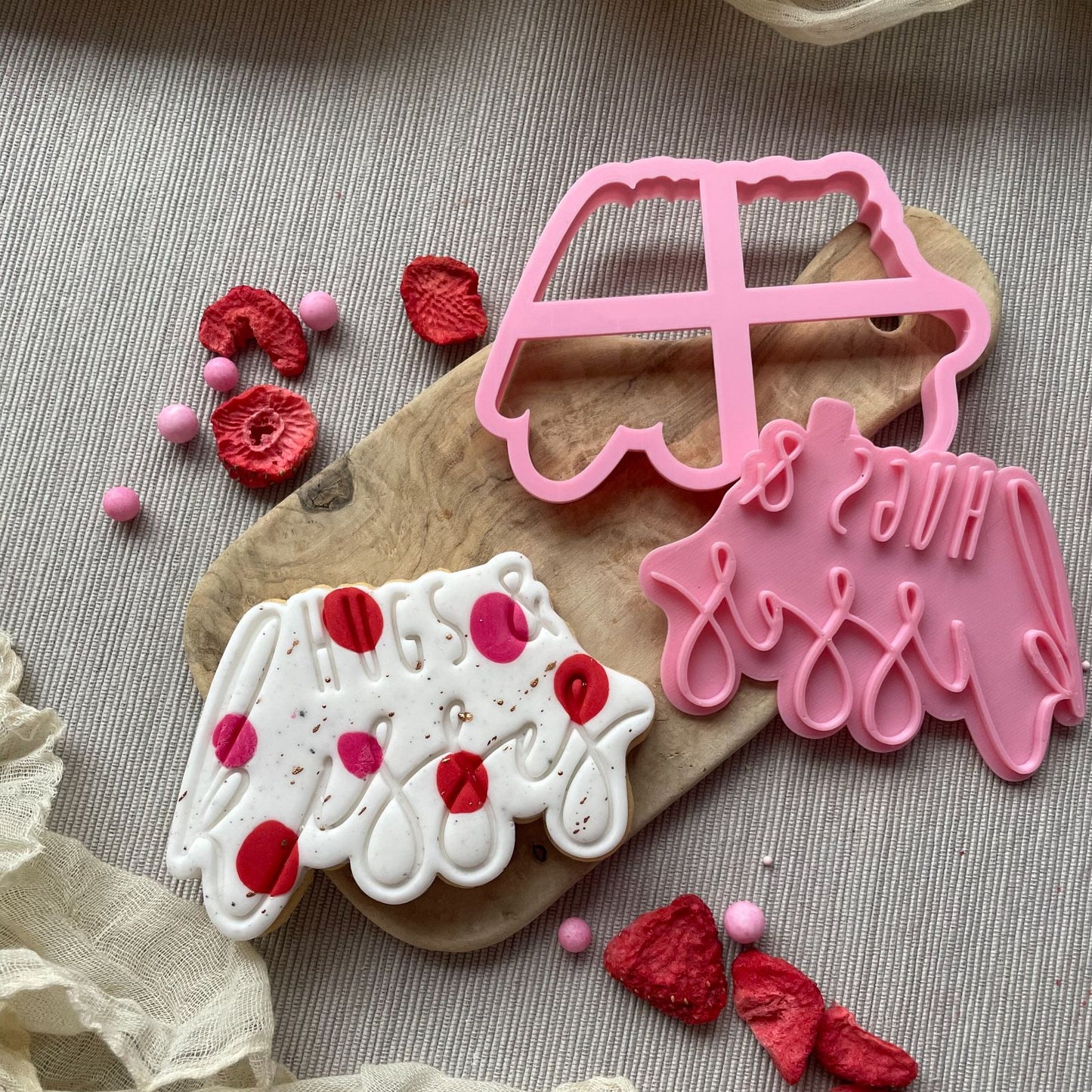 Hugs and Kisses Style 2 Valentine's Cookie Cutter and Stamp