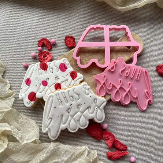 Hugs and Kisses Style 2 Valentine's Cookie Cutter and Stamp