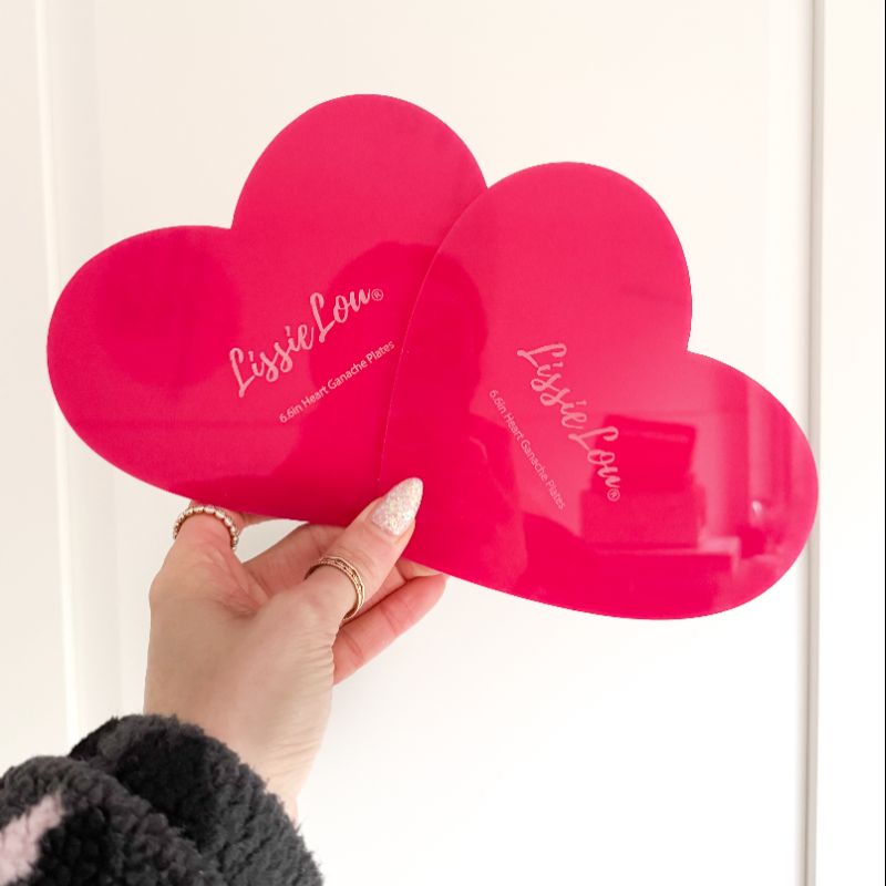 Heart Ganache Plates - Set of 2 - Heart Shaped Cake Template