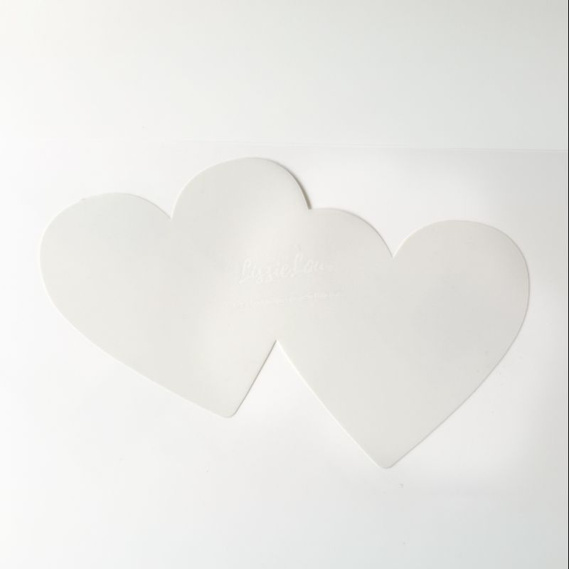 Double Heart Ganache Plates - Set of 2 - Heart Shaped Cake Template