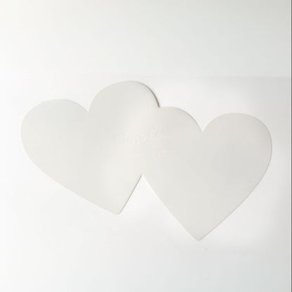 Double Heart Ganache Plates - Set of 2 - Heart Shaped Cake Template
