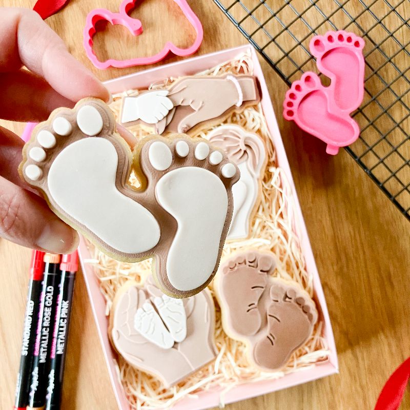 Simple Baby Feet 3D Cookie Stamp and Cutter - suitable for two tone effect