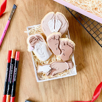 Mother and Child Holding Hands 3D Cookie Stamp and Cutter - suitable for two tone effect